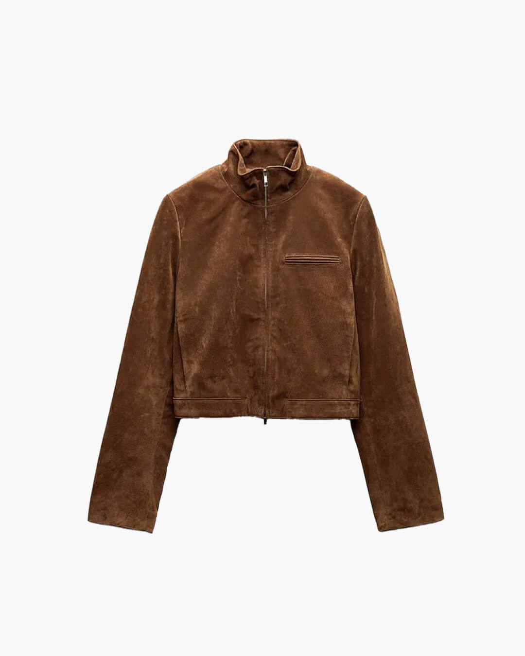 ZEYA - Jennelyn Suede Jacket with Stand Collar