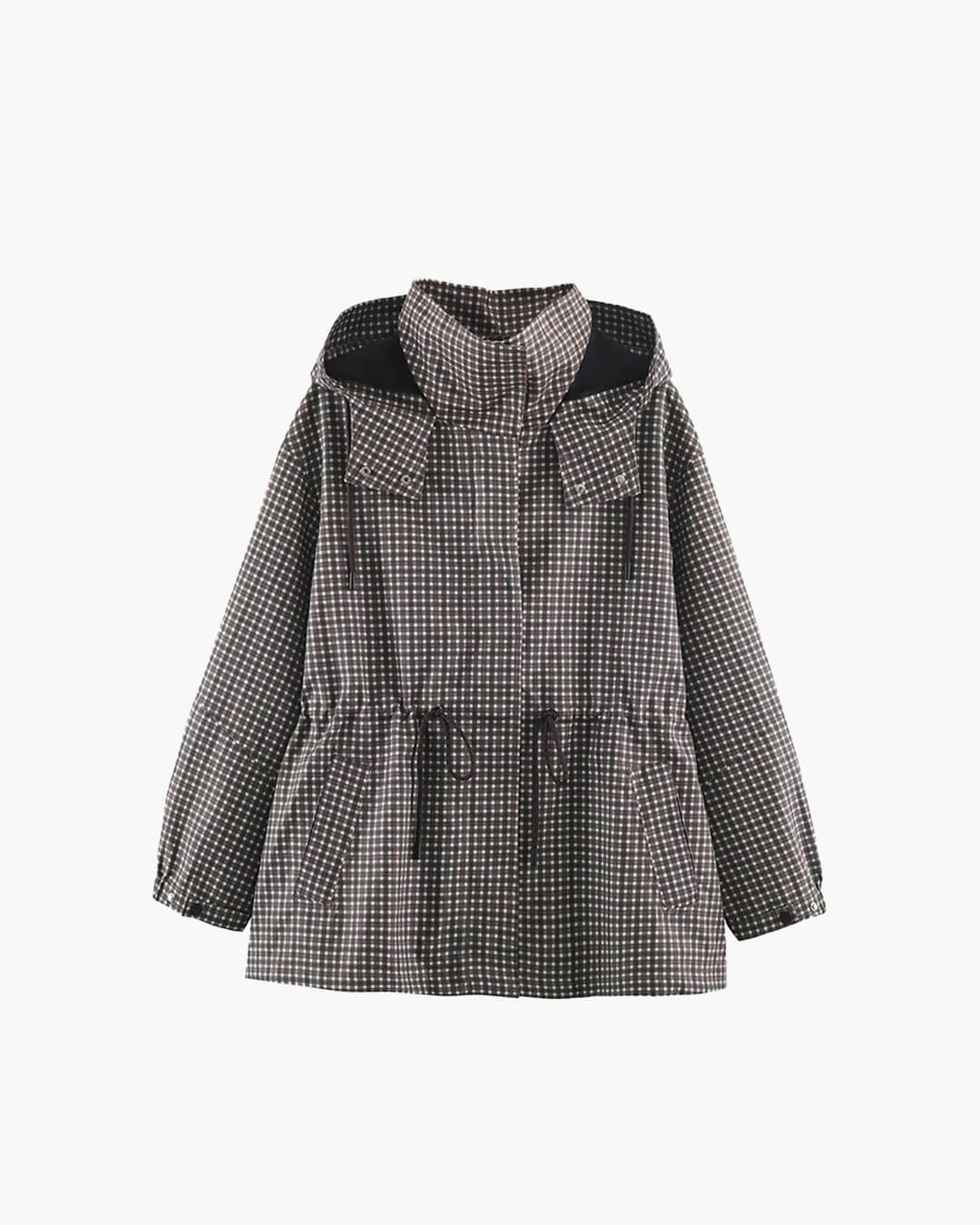 ZEYA - Jenny Plaid Hooded Windbreaker Jacket