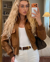 Joanna Cropped Bomber Jacket
