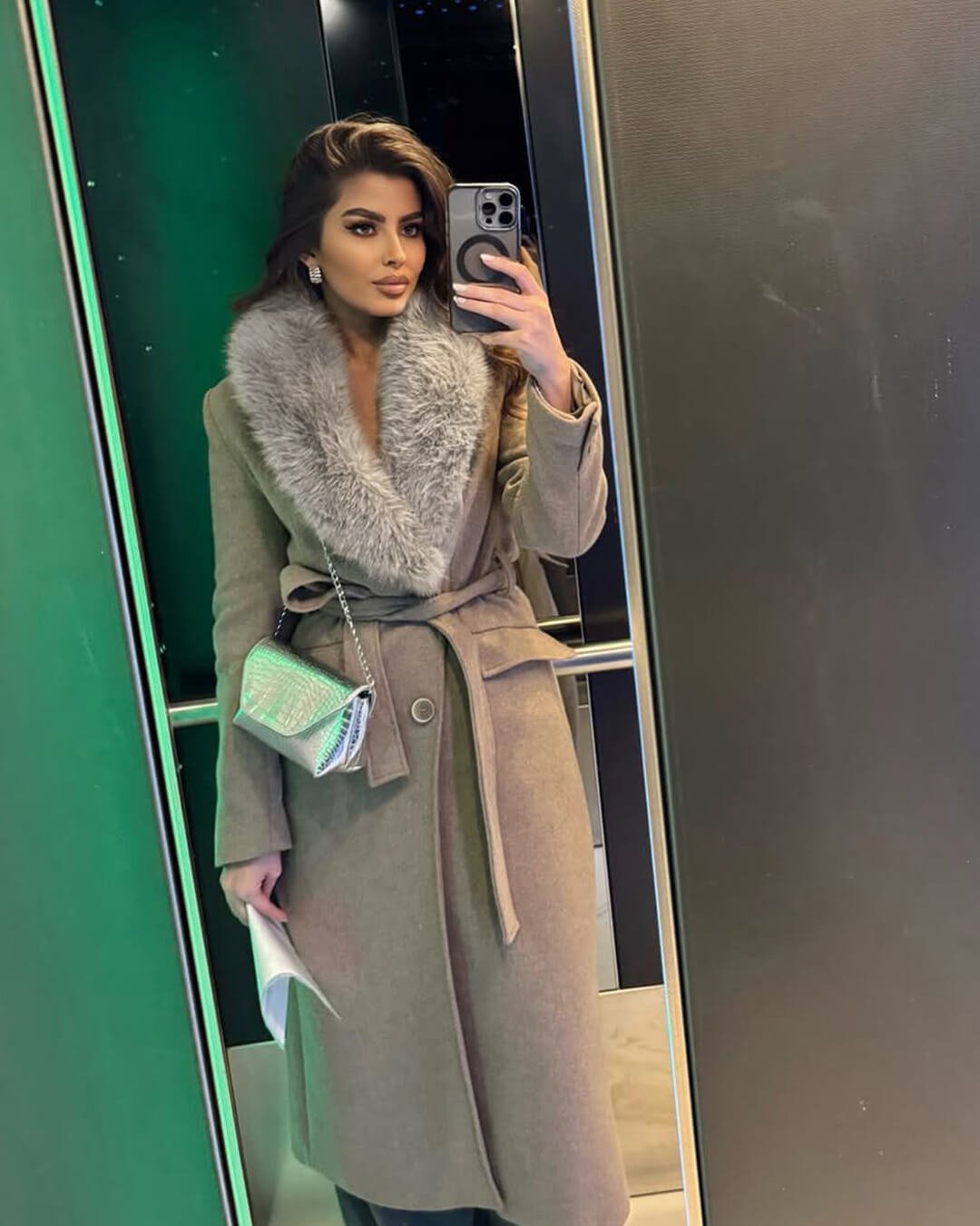 ZEYA - Josie Faux Fur Collar Maxi Coat