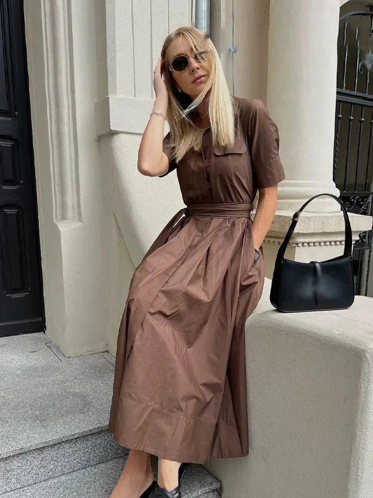 ZEYA - Karen Bow Tie-Waist Shirt Dress