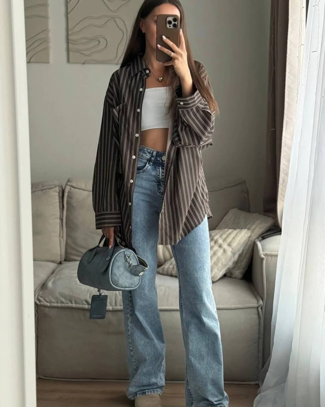 ZEYA - Kathy Bat Sleeve Striped Shirts