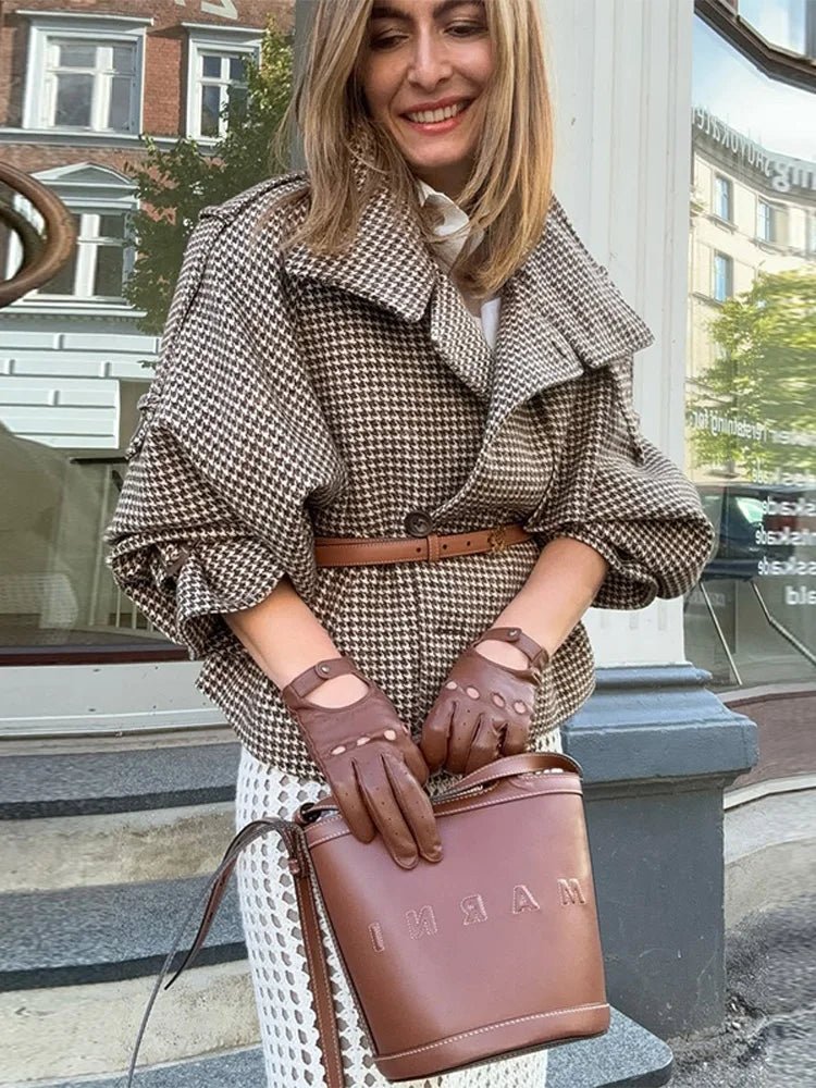 ZEYA - Katrina Checked Wool Coat