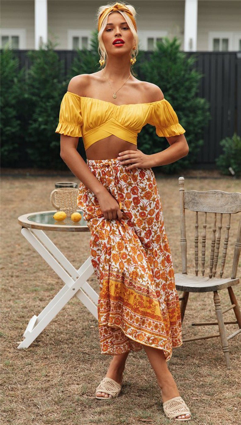 ZEYA - Leah Flowing Puff Sleeve Crop Top