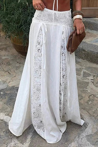 Lilith Boho Lace Patchwork Maxi Skirt