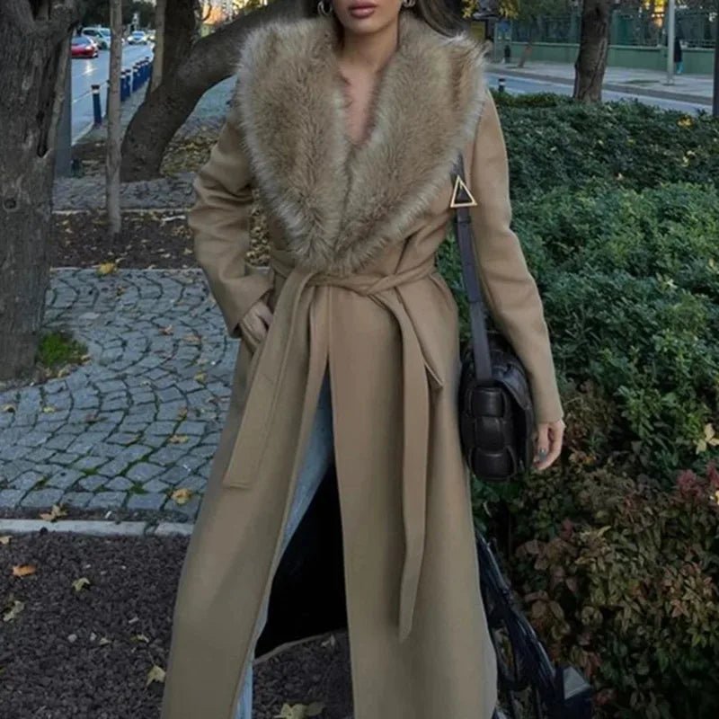 ZEYA - Lola Faux Fur Collar Maxi Coat