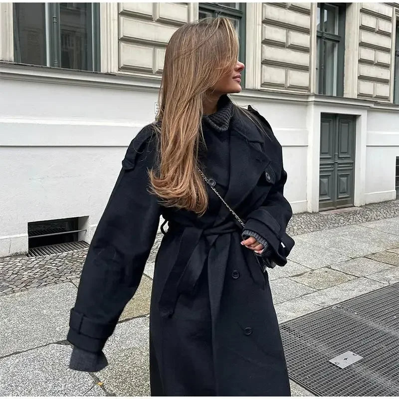 ZEYA - Long black Trench Coat