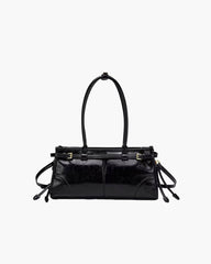Lorena Leather Shoulder Bag with Belt Detail