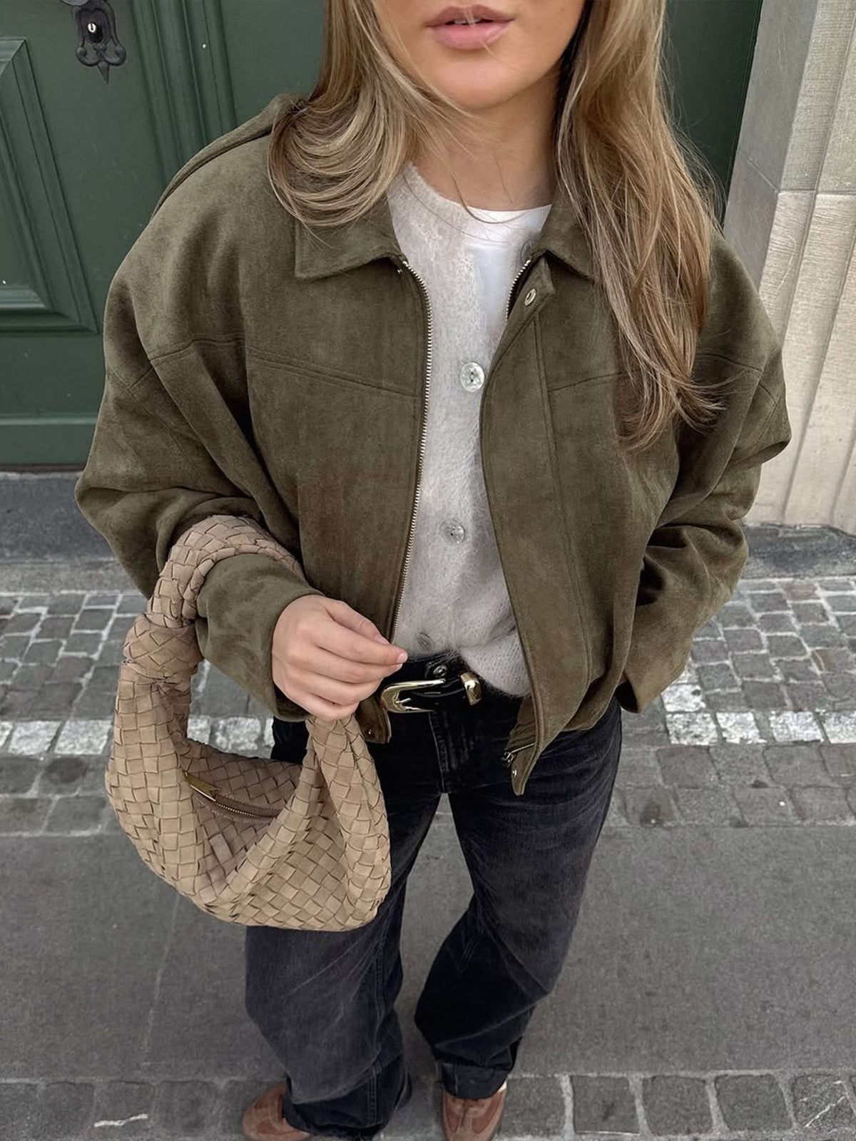ZEYA - Lori Suede Bomber Jacket