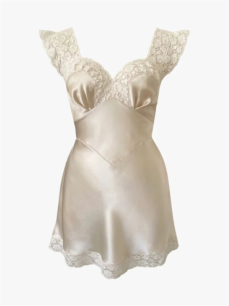 ZEYA - Lyra Satin Mini Dress with Lace Detail
