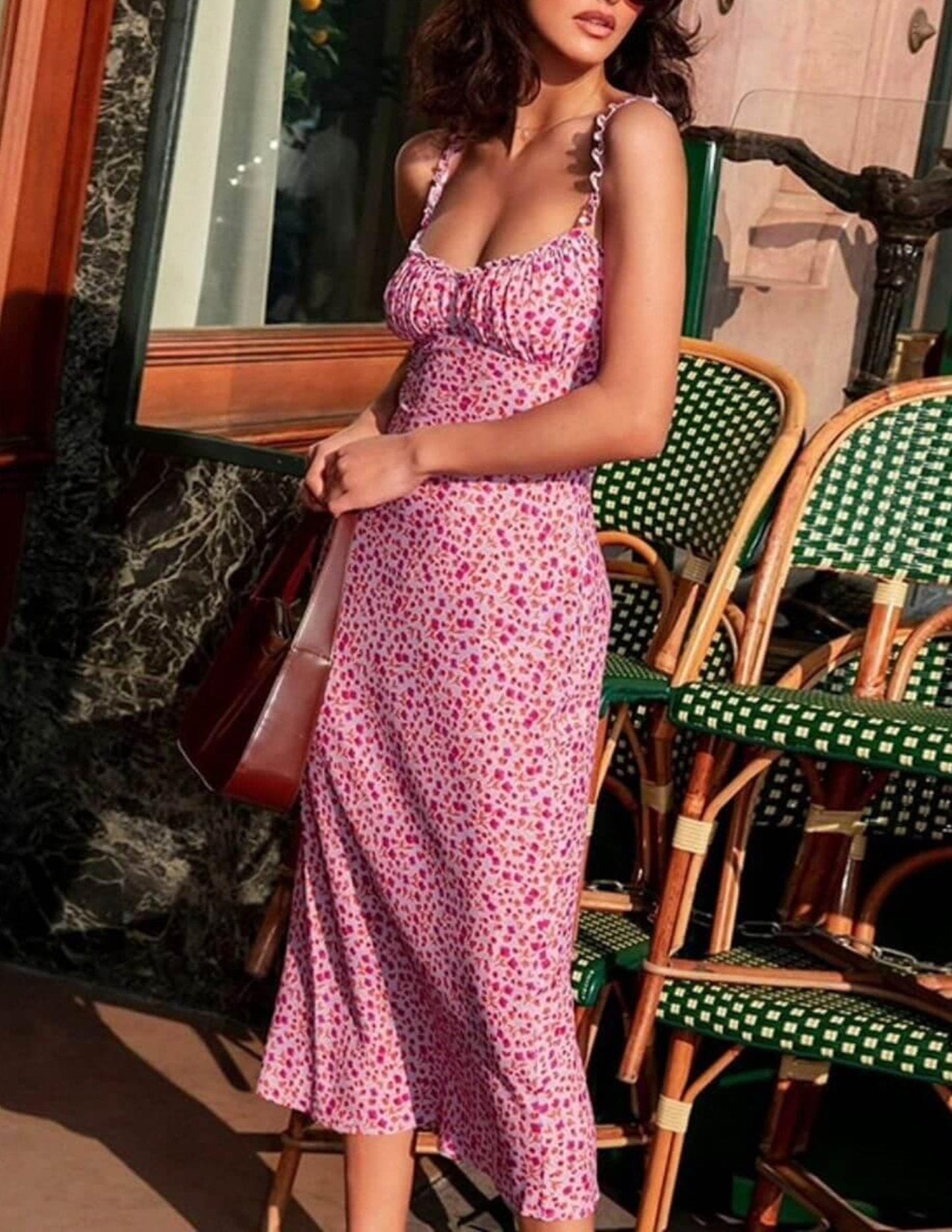 ZEYA - Maren Ruffle Floral Backless Midi Dress