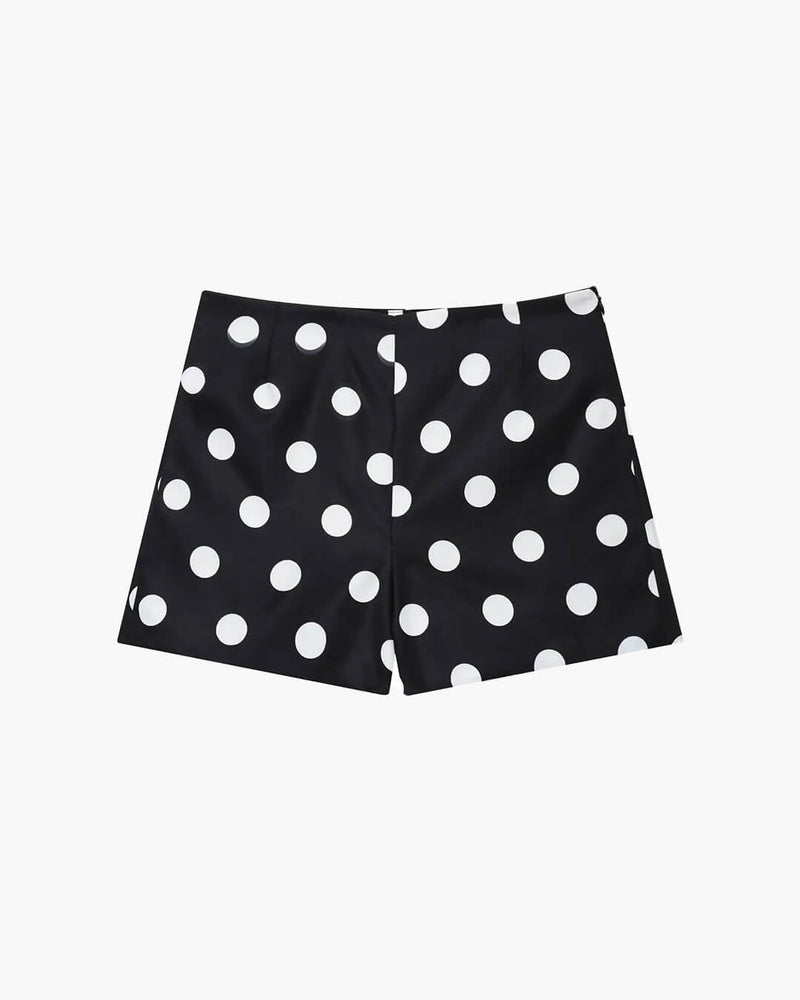 ZEYA - Marjorie Polka Dot High-Waisted Mini Shorts