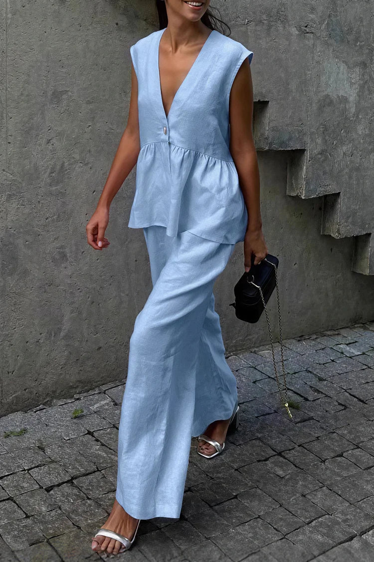 ZEYA - Marlowe Ruffled Vest & Pants Set