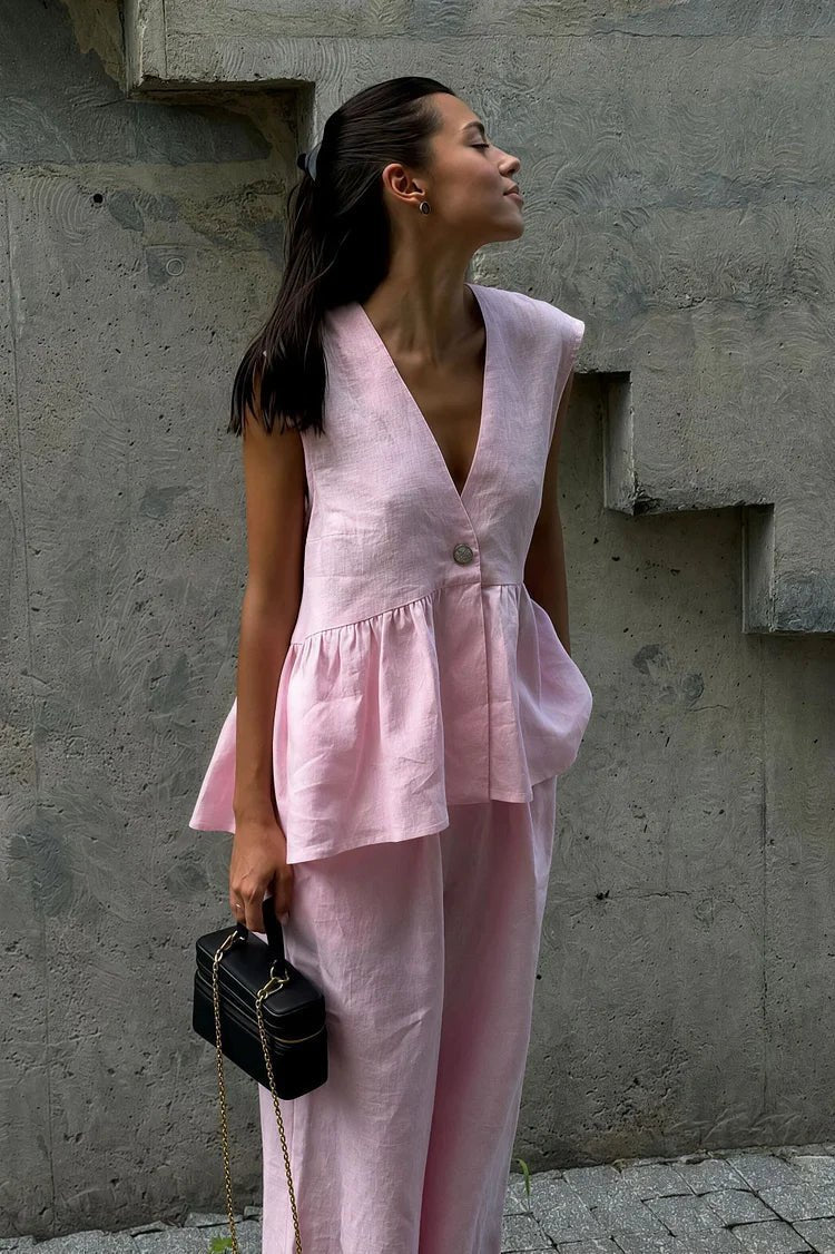 ZEYA - Marlowe Ruffled Vest & Pants Set