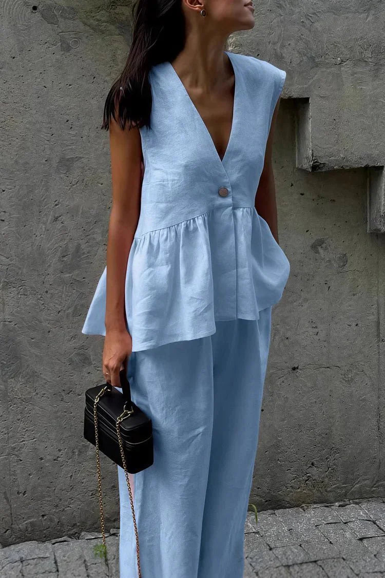 ZEYA - Marlowe Ruffled Vest & Pants Set
