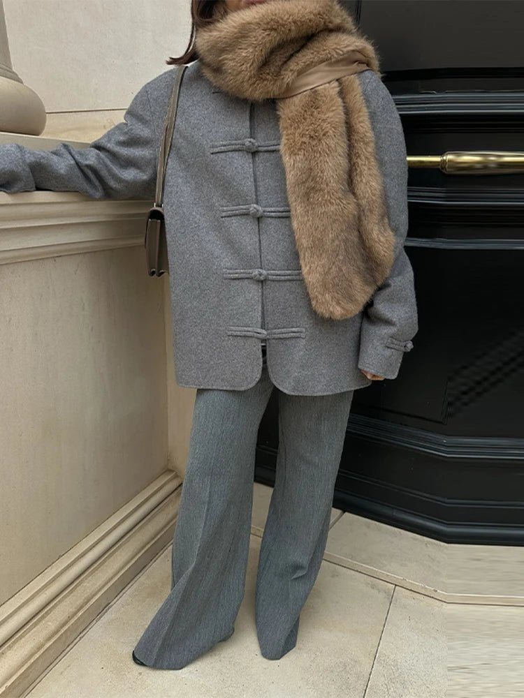 ZEYA - Mary Double-Faced Knot Mandarin Jacket