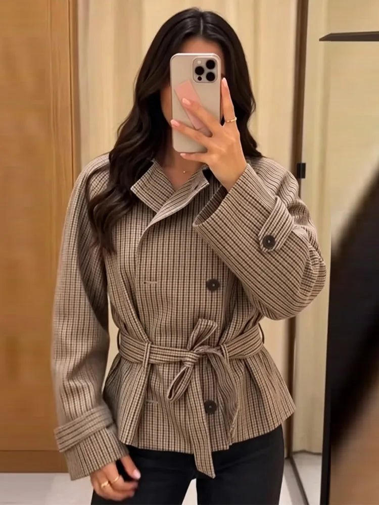 ZEYA - Melissa Plaid Belted Trench Coat