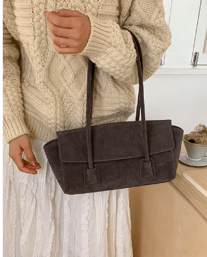 ZEYA - Melissa Vintage Faux Suede Shoulder Bag