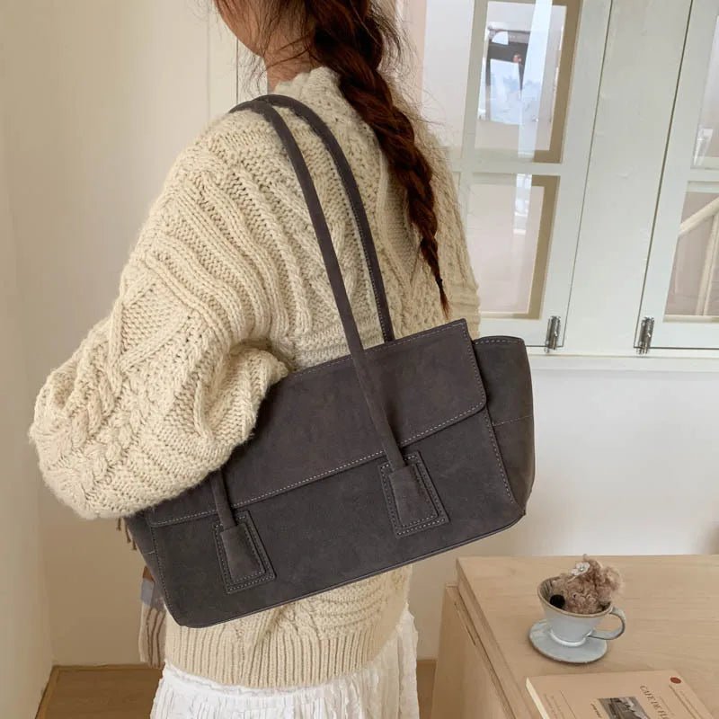 ZEYA - Melissa Vintage Faux Suede Shoulder Bag