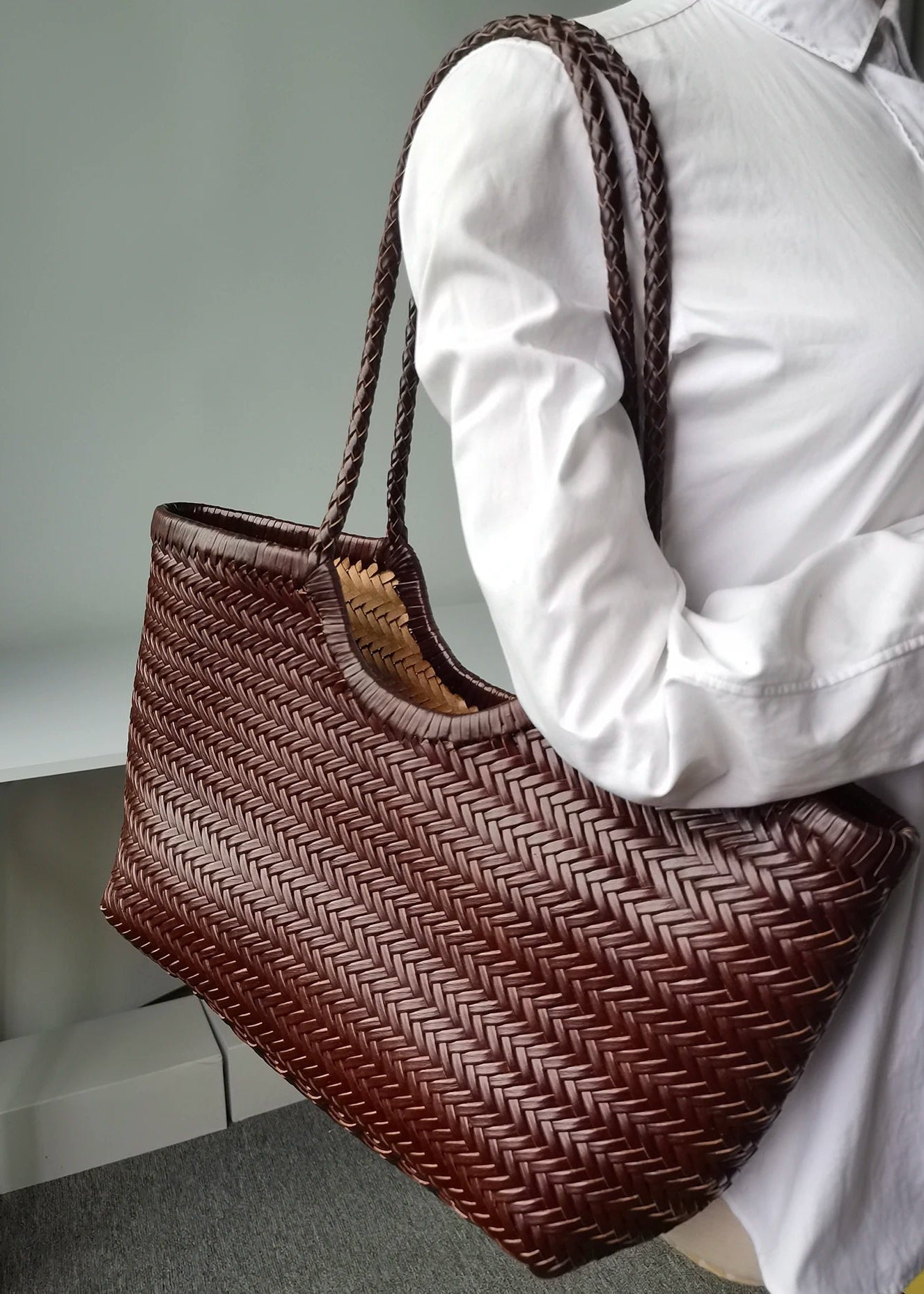 ZEYA - Mica Woven Faux Leather Bag