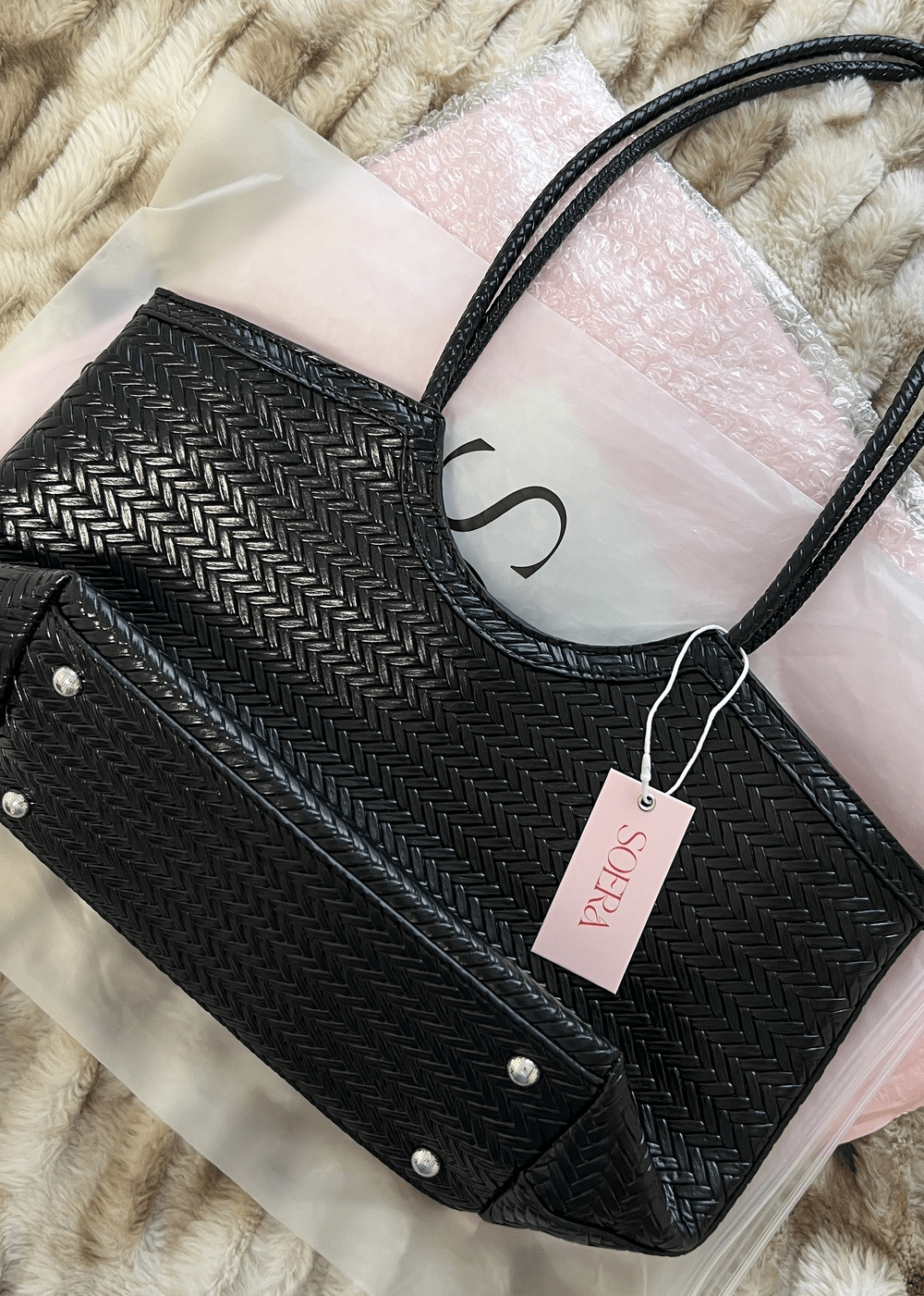 ZEYA - Mica Woven Faux Leather Bag