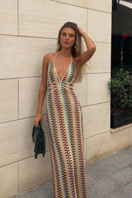 Mila Knit Crochet Sweater Dress
