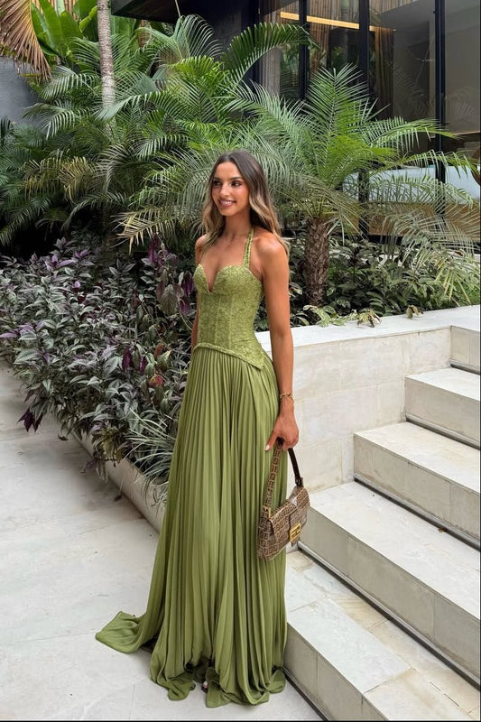 ZEYA - Miranda Pleated Corset Maxi Dress