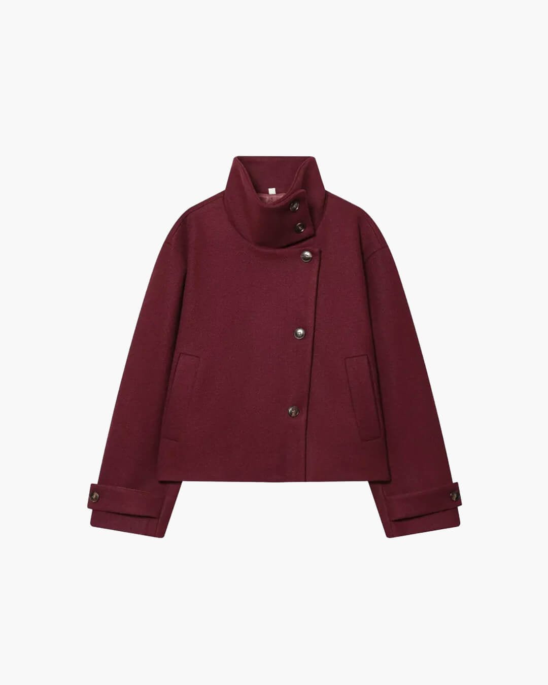 ZEYA - Monica Rose Buckle Stand Collar Coat
