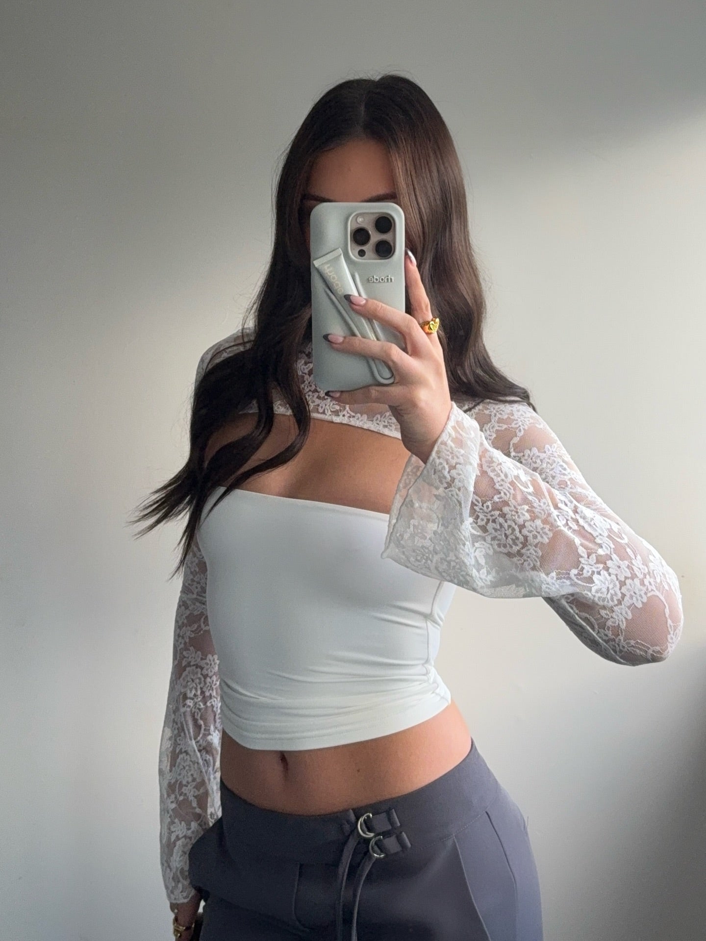 ZEYA - Myrna Lace Patchwork Long Sleeve Top