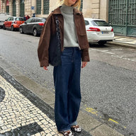 Nada Faux Suede Bomber Jacket