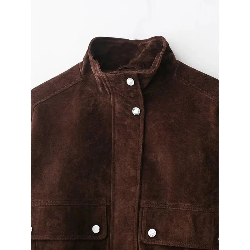 ZEYA - Nadine Suede Bomber Jacket