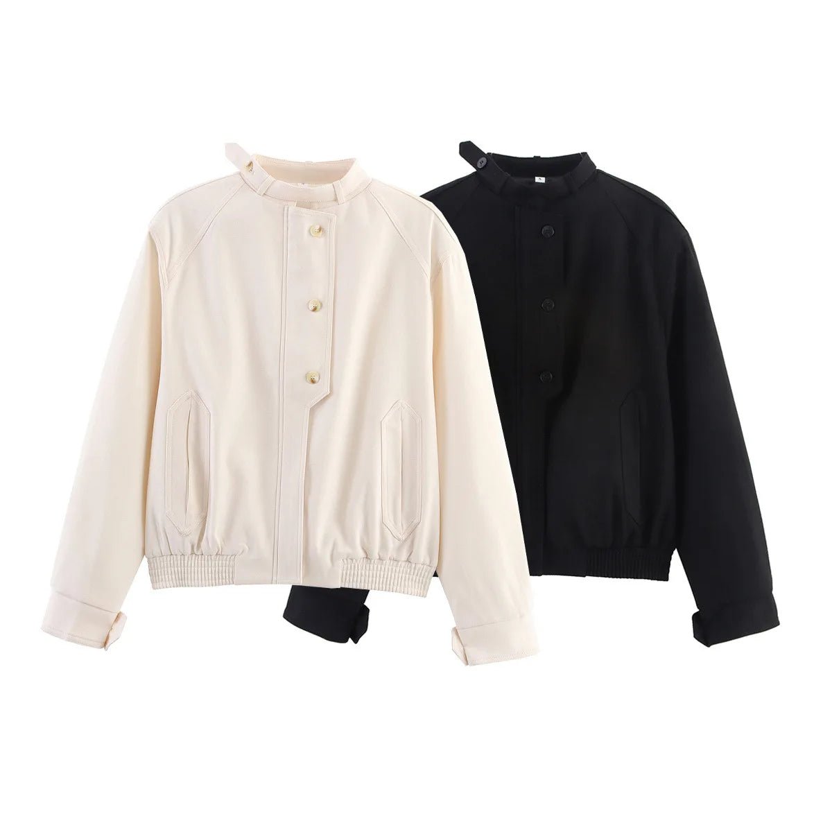 ZEYA - Naomi Stand Collar Jacket with Button Details