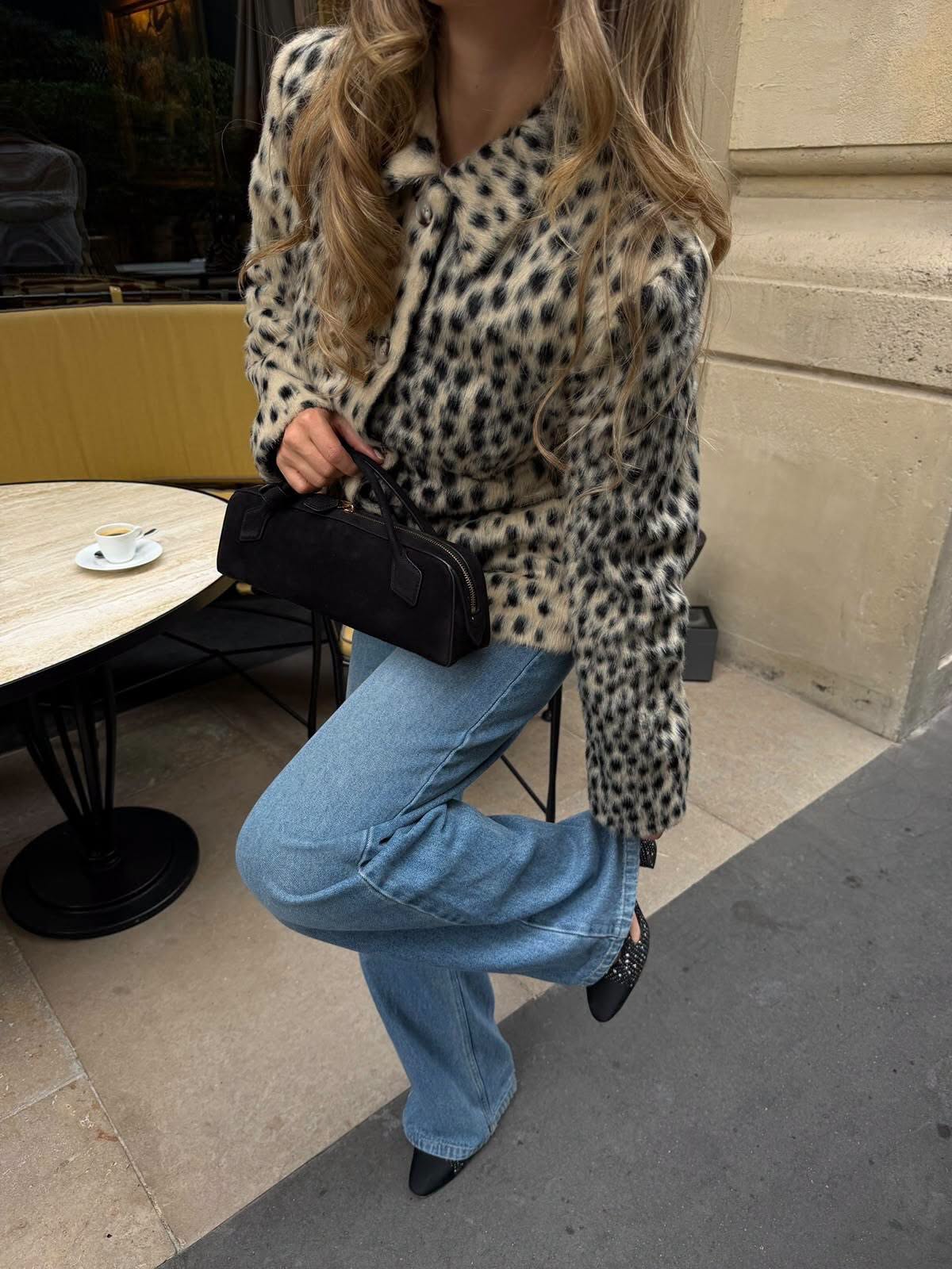 ZEYA - Natalie Leopard Faux Fur Lapel Coat