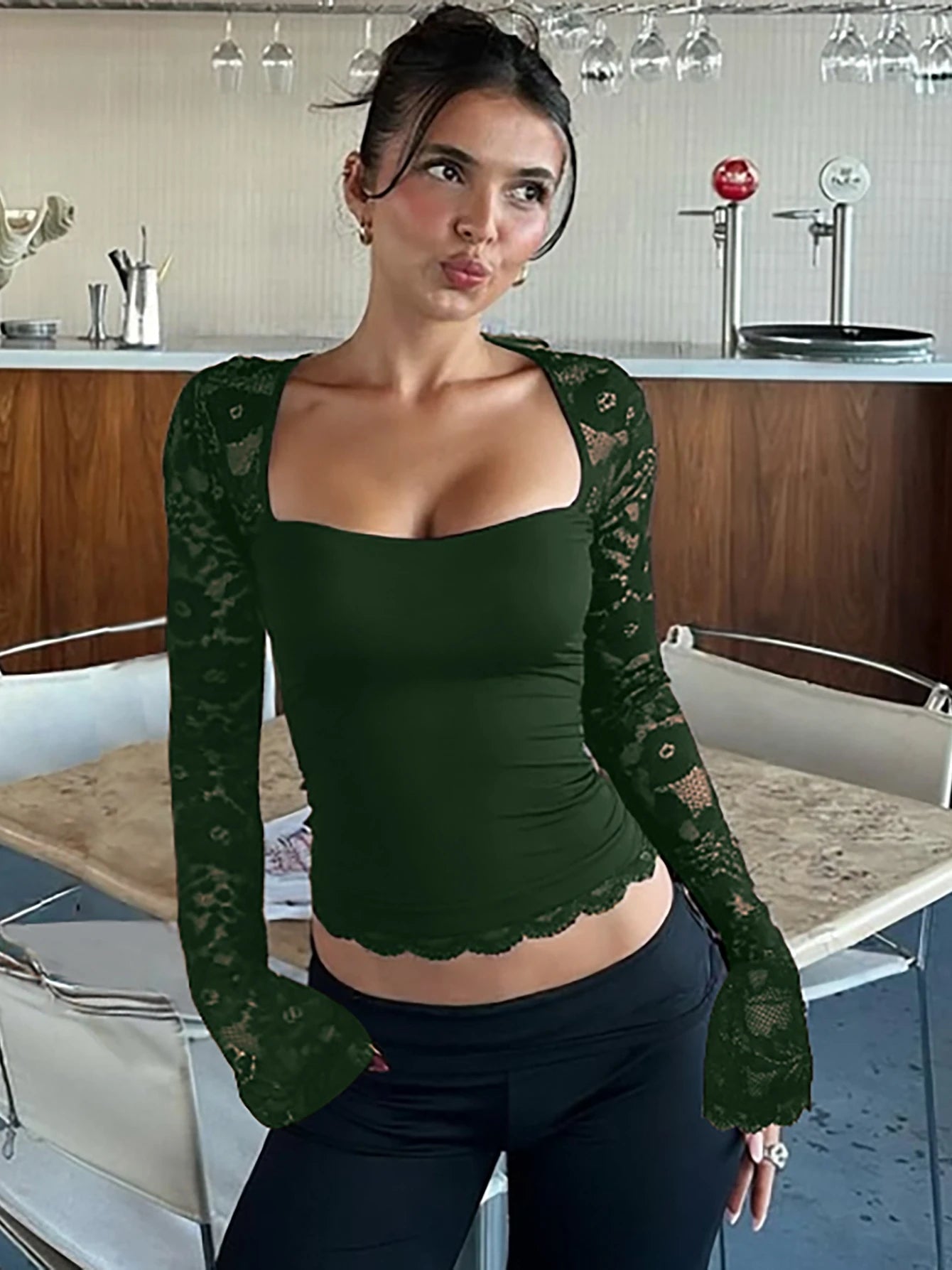 ZEYA - Nayeli Floral Lace Crop Top