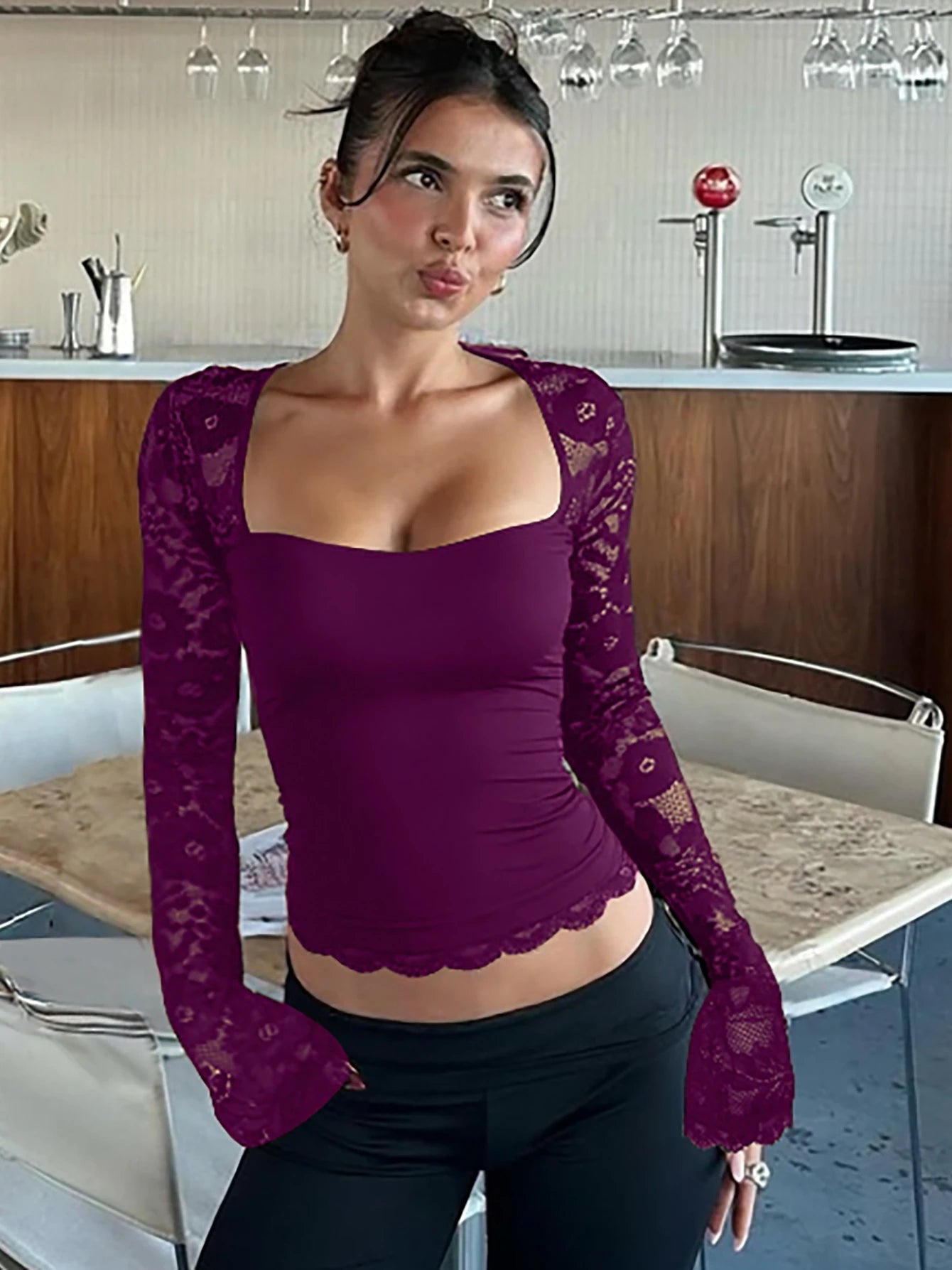 ZEYA - Nayeli Floral Lace Crop Top