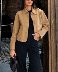 Nika Faux Suede Cropped Jacket