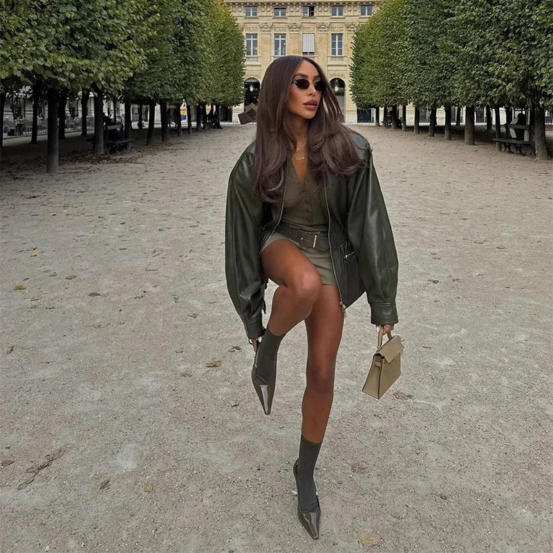 ZEYA - Rebecca Belted Leather Jacket