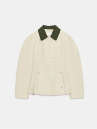 Ruth Contrast Collar Peplum Jacket