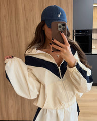 Sandra Chevron Windbreaker Shorts Set