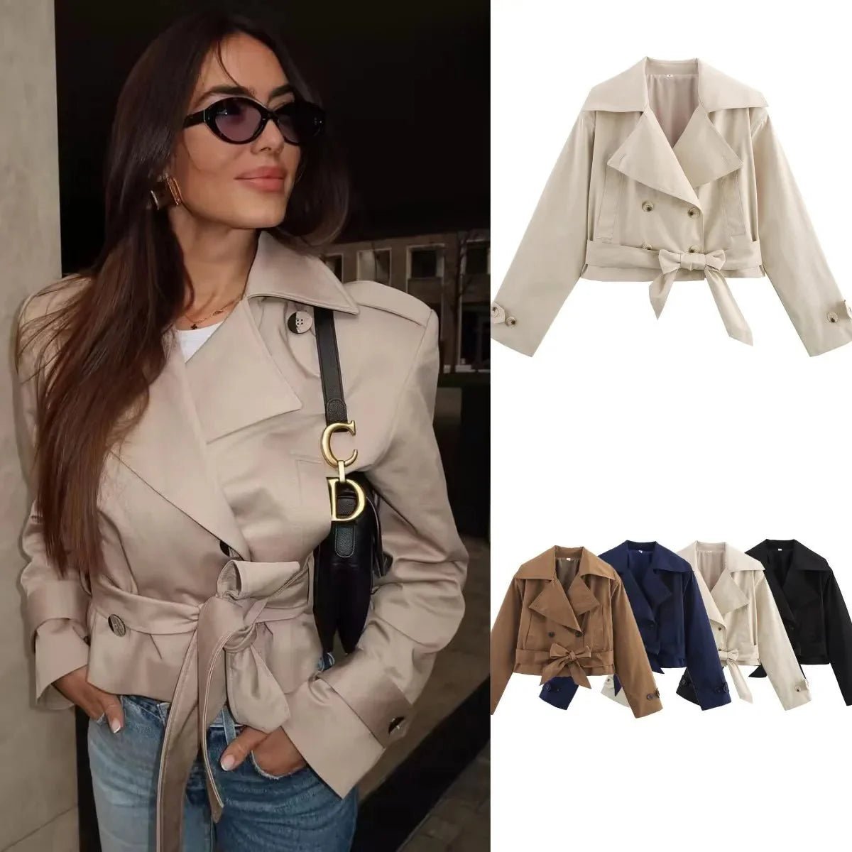 ZEYA - Sara Cropped Trench Coat