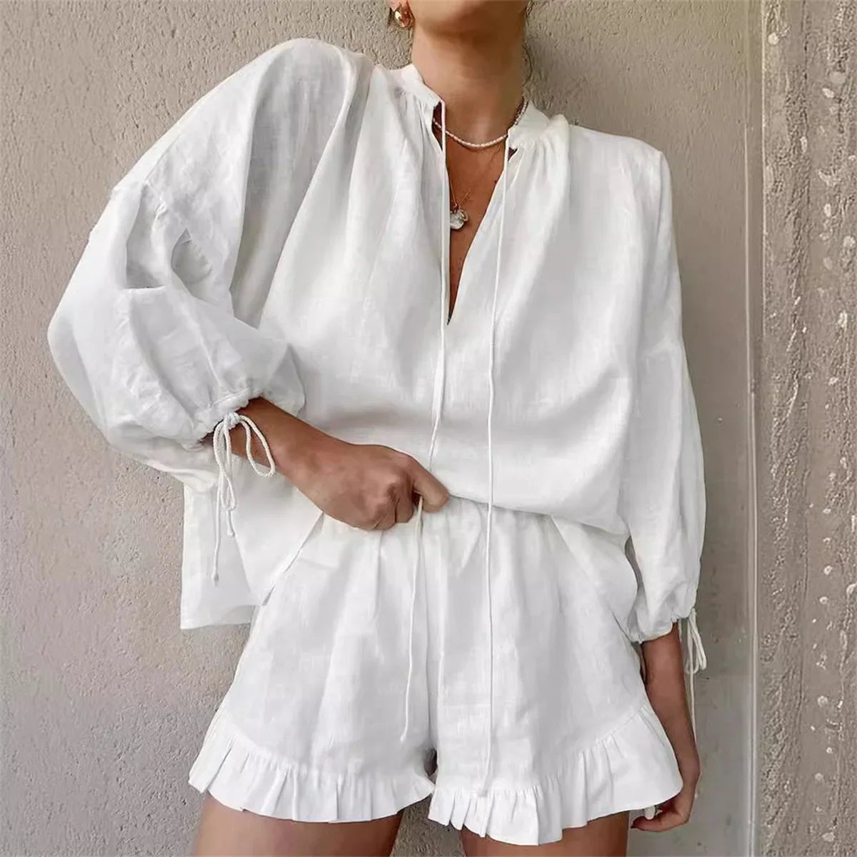 ZEYA - Sara Ruffle Shorts Set