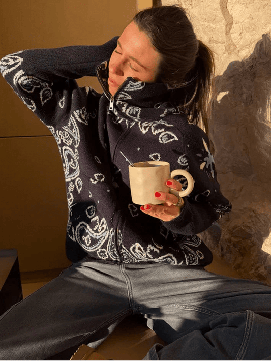 ZEYA - Sarah Stand Collar Knitted Cardigan