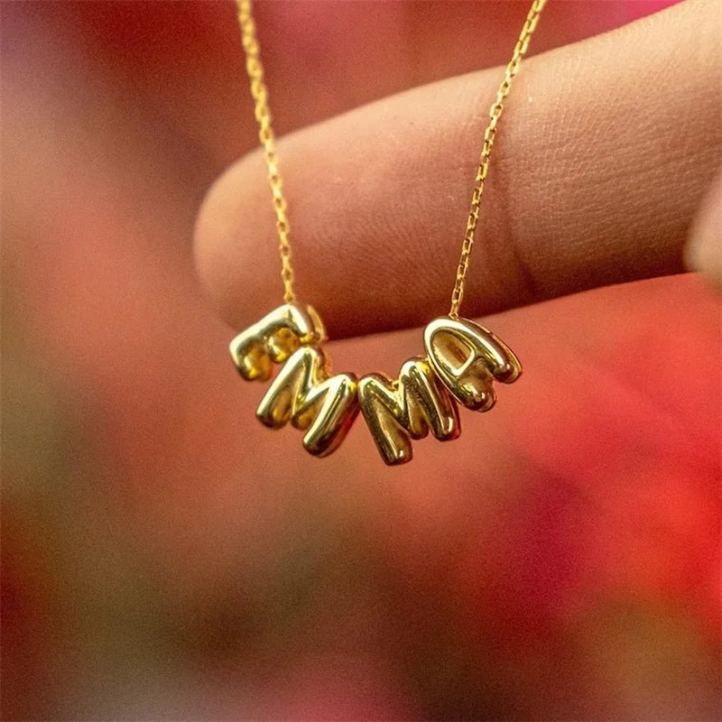 ZEYA - Shane Name Necklace - Custom 3D Bubble Letter Pendant for Women