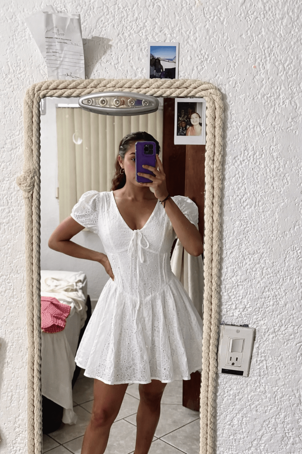 ZEYA - Shayne Puff Sleeve Embroidered Mini Dress