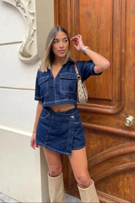 Erica Cropped Top & Skorts Set