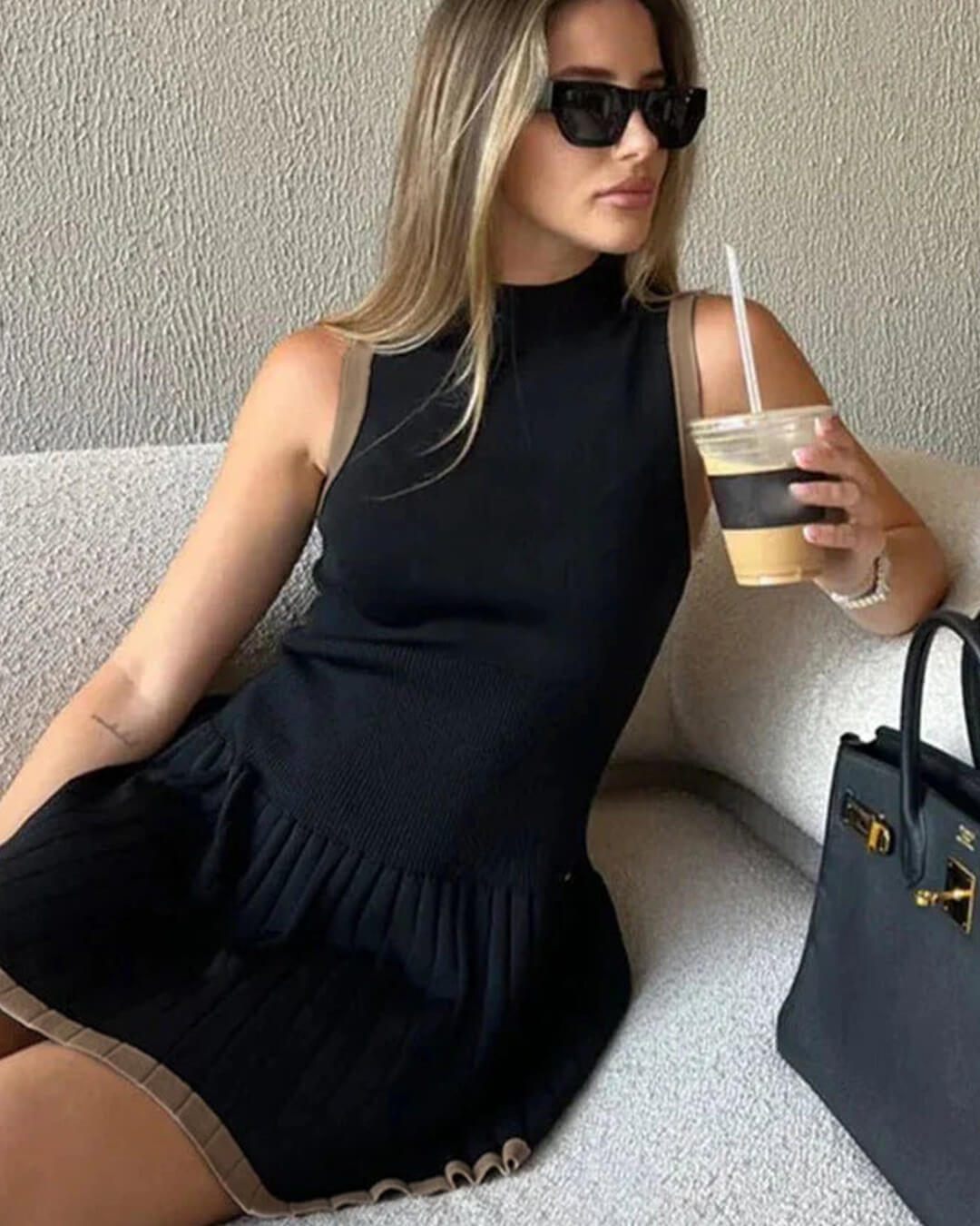 ZEYA - Sophie Drop-Waist Contrast Knit Dress