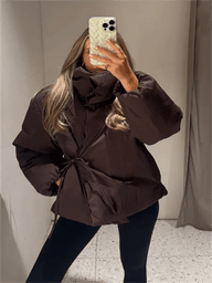 Suzanne High Collar Tie-Up Puffer Jacket