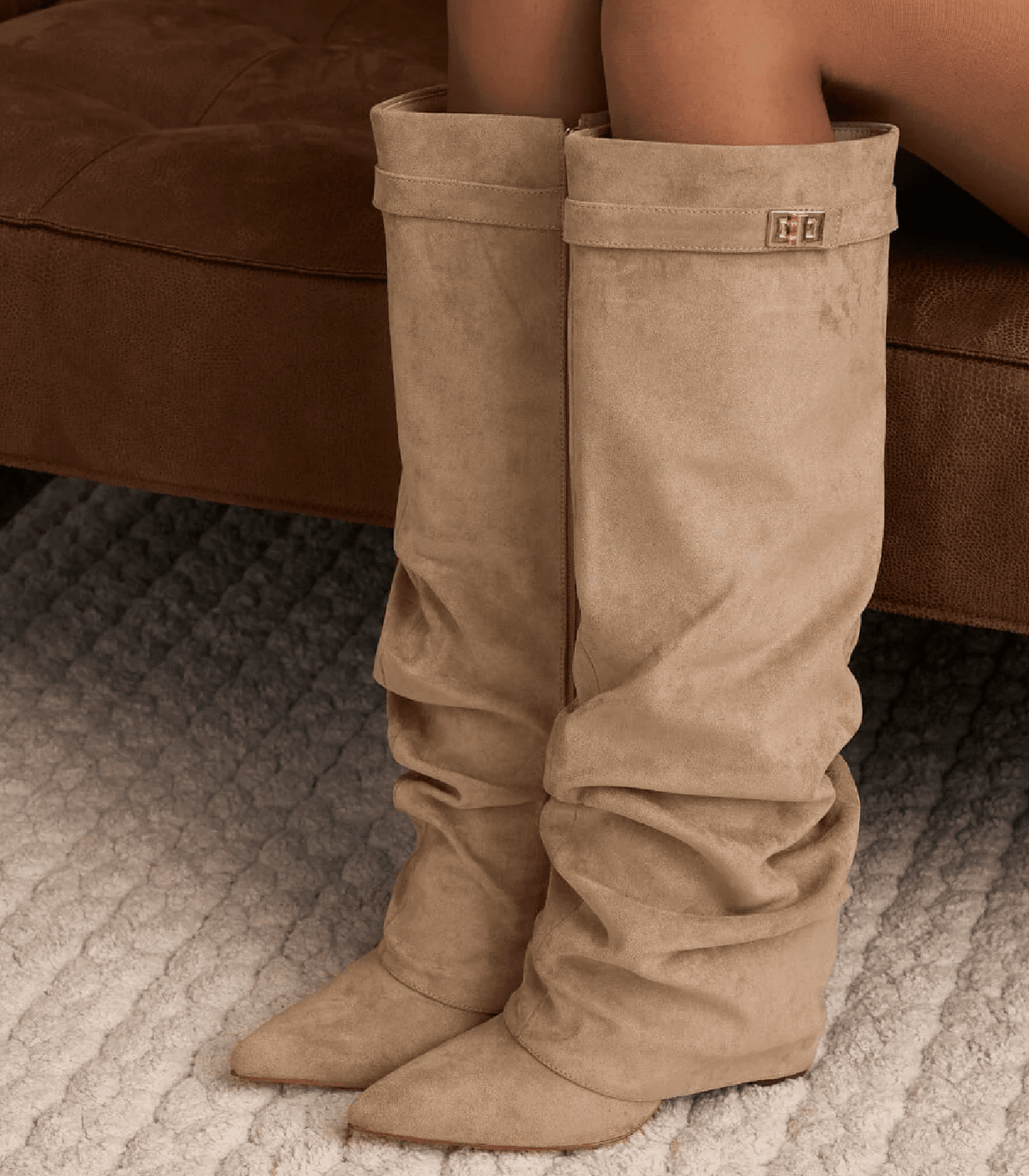 ZEYA - Teresa Slouchy Pointed Knee High Boots
