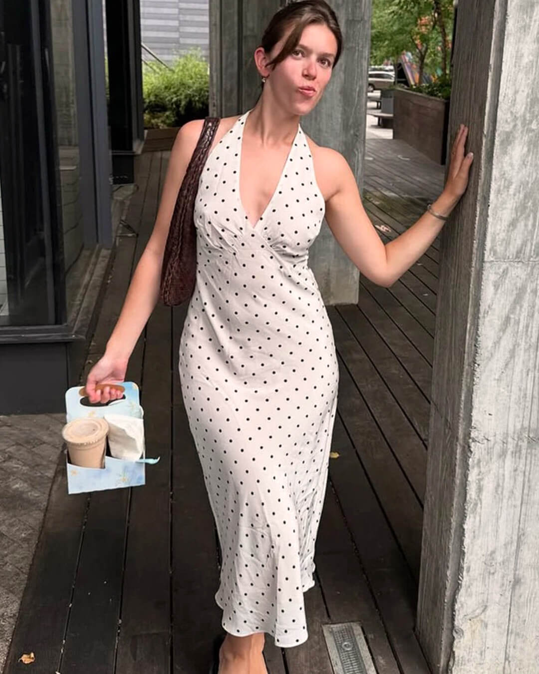 ZEYA - Zoe Polka Dot Halter Midi Dress