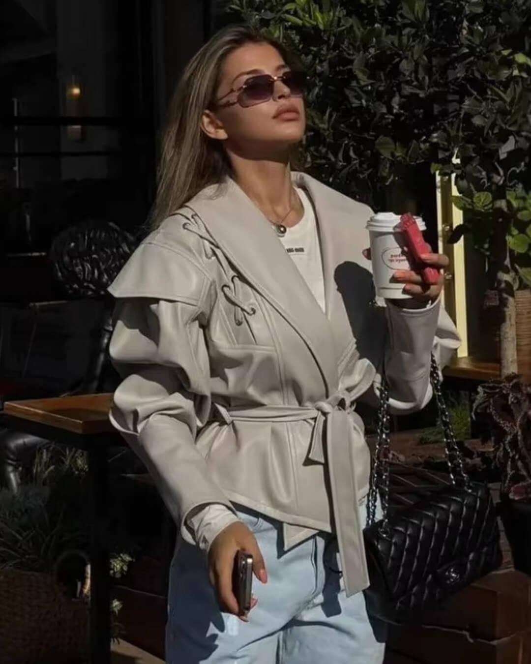 ZEYA - Zora Biker Faux Leather Jacket